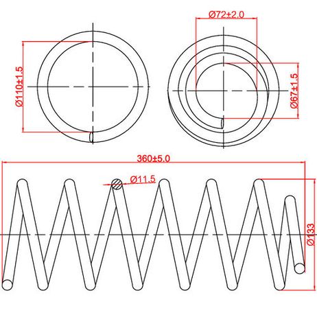 ZIKMAR Z48203R Пружина подвески передней Skoda Octavia, VW Golf iii, Vento, Passat B3, B4, L360-D133-t11,5