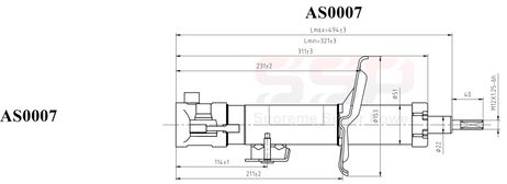 фото SSP AS0007 Стойка амортизационная SSP AS0007 Стойка амортизационная