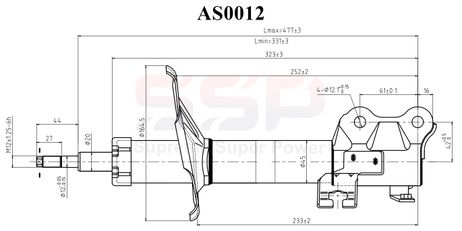 фото SSP AS0012 Стойка амортизационная SSP AS0012 Стойка амортизационная