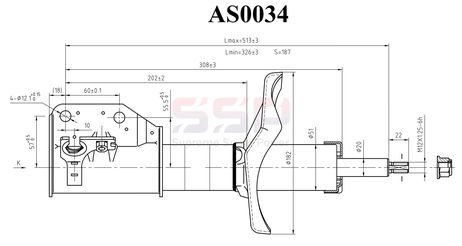 фото SSP AS0034 Стойка амортизационная SSP AS0034 Стойка амортизационная