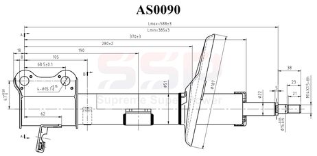 фото SSP AS0090 Стойка амортизационная SSP AS0090 Стойка амортизационная