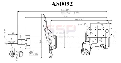 фото SSP AS0092 Стойка амортизационная SSP AS0092 Стойка амортизационная