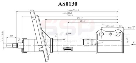 фото SSP AS0130 Стойка амортизационная SSP AS0130 Стойка амортизационная