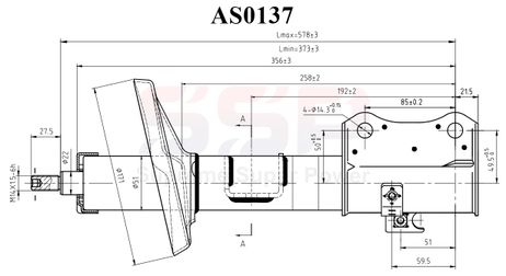 фото SSP AS0137 Стойка амортизационная SSP AS0137 Стойка амортизационная