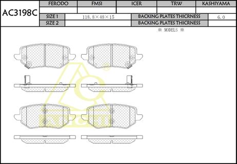 фото Anchi AC3198C Тормозные колодки дисковые Anchi AC3198C Тормозные колодки дисковые