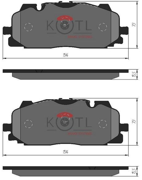 фото KoTL 2158KT Колодки тормозные дисковые передние KoTL 2158KT Колодки тормозные дисковые передние