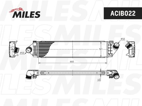 Miles ACIB022 Интеркулер ford  /mondeo/kuga / volvo s60/s80 1.6d-2.2d 06-