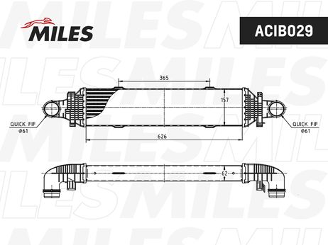 Miles ACIB029 Интеркулер MB c218/w204/w212 2.2d/3.0d 09-
