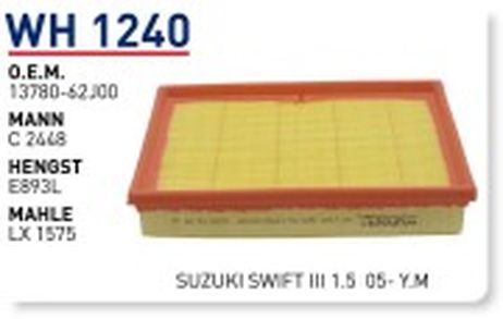 фото Wunder WH1240 Фильтр воздушный suzuki filter Wunder WH1240 Фильтр воздушный suzuki filter
