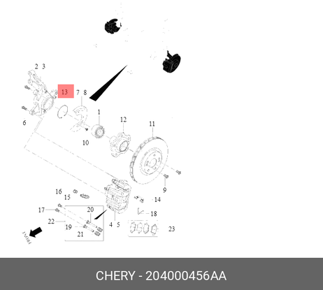 фото Chery/Exeed 204000456AA Кольцо стопорное подшипника передней ступицы Chery/Exeed 204000456AA Кольцо стопорное подшипника передней ступицы