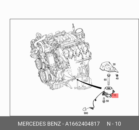 фото Mercedes A1662404817 Опора двигателя Mercedes A1662404817 Опора двигателя