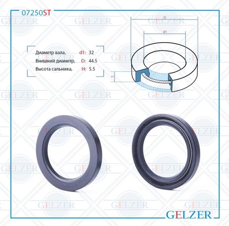 фото GELZER 07250ST Сальник рулевой рейки 32*44.5*5.5 (0m) GELZER 07250ST Сальник рулевой рейки 32*44.5*5.5 (0m)