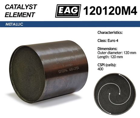 фото EAG 120120M4 Каталитический блок металл. 120x120 Euro 4 EAG 120120M4 Каталитический блок металл. 120x120 Euro 4