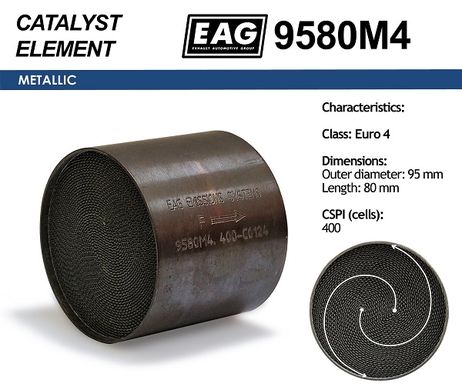 фото EAG 9580M4 Каталитический блок металл. 95x80 Euro 4 EAG 9580M4 Каталитический блок металл. 95x80 Euro 4