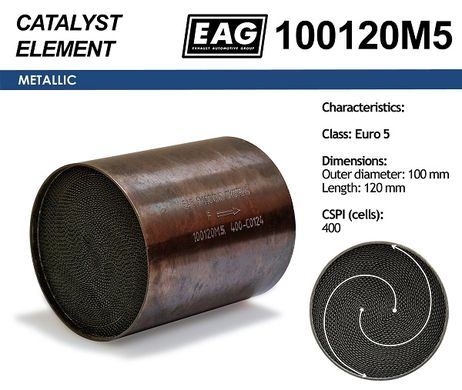фото EAG 100120M5 Каталитический блок металл. 100x120 Euro 5 EAG 100120M5 Каталитический блок металл. 100x120 Euro 5