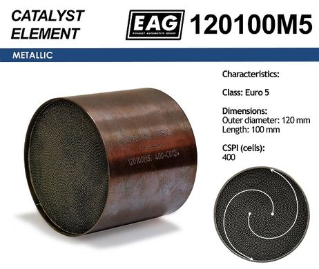 фото EAG 120100M5 Каталитический блок металл. 120x100 Euro 5 EAG 120100M5 Каталитический блок металл. 120x100 Euro 5
