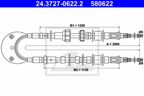 ATE 24.3727-0622.2 Трос стояночного тормоза