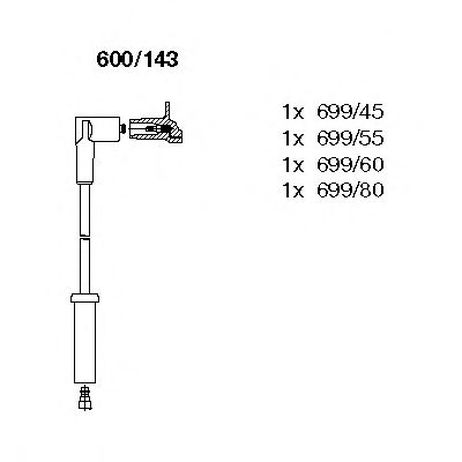 фото Bremi 600/143 Комплект высоковольтных проводов Bremi 600/143 Комплект высоковольтных проводов