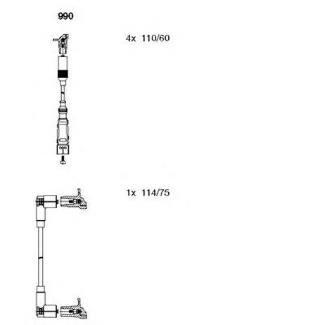 фото Bremi 990 Комплект высоковольтных проводов Bremi 990 Комплект высоковольтных проводов