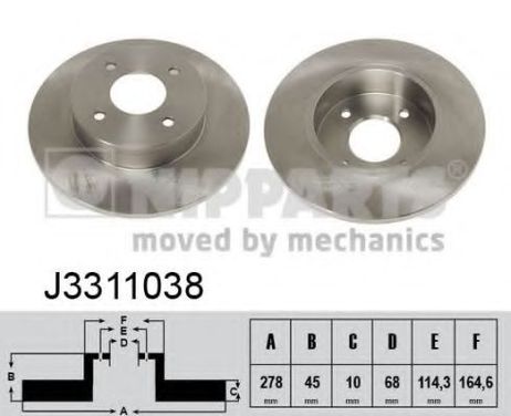 фото Nipparts J3311038 Диск тормозной | зад | Nipparts J3311038 Диск тормозной | зад |
