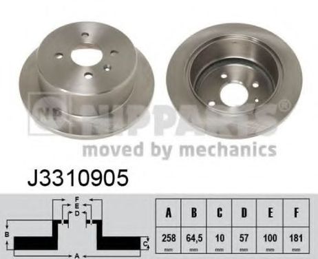 фото Nipparts J3310905 Диск тормозной | зад | Nipparts J3310905 Диск тормозной | зад |