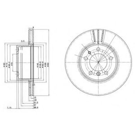 Delphi BG2433 Диск тормозной передний | перед |