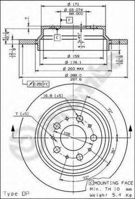 фото Brembo 08.7765.10 Диск тормозной | зад прав/лев | Brembo 08.7765.10 Диск тормозной | зад прав/лев |