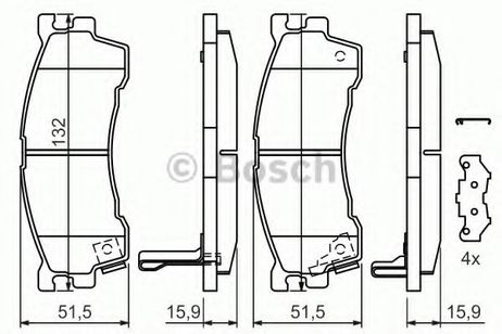 фото Bosch 0 986 424 694 Колодки тормозные дисковые | перед | Bosch 0 986 424 694 Колодки тормозные дисковые | перед |
