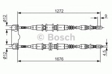 фото Bosch 1 987 477 136 Трос стояночного тормоза | зад прав/лев | Bosch 1 987 477 136 Трос стояночного тормоза | зад прав/лев |