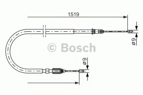 фото Bosch 1 987 477 654 Трос стояночного тормоза Bosch 1 987 477 654 Трос стояночного тормоза