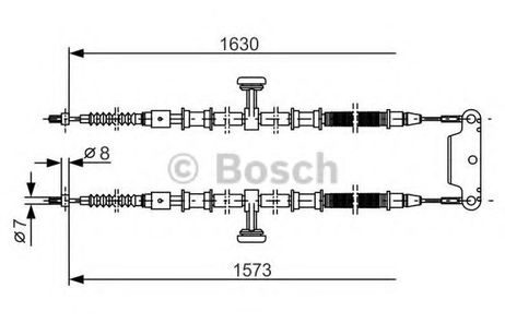 фото Bosch 1 987 477 763 Трос стояночного тормоза Bosch 1 987 477 763 Трос стояночного тормоза