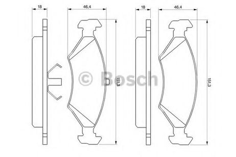 фото Bosch 0 986 466 402 Колодки тормозные дисковые | перед | Bosch 0 986 466 402 Колодки тормозные дисковые | перед |