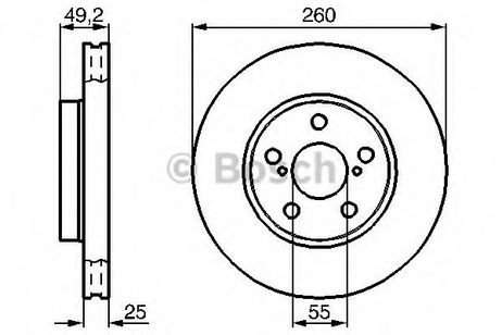 фото Bosch 0 986 478 451 Диск тормозной | перед | Bosch 0 986 478 451 Диск тормозной | перед |