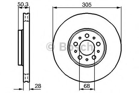 фото Bosch 0 986 478 494 Диск тормозной | перед | Bosch 0 986 478 494 Диск тормозной | перед |