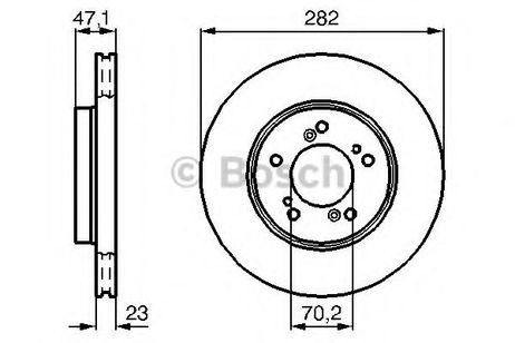 фото Bosch 0 986 478 667 Диск тормозной | перед | Bosch 0 986 478 667 Диск тормозной | перед |