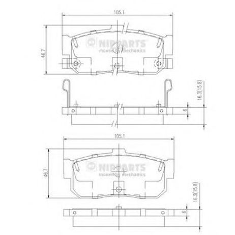фото Nipparts J3611034 Колодки тормозные дисковые | зад | Nipparts J3611034 Колодки тормозные дисковые | зад |