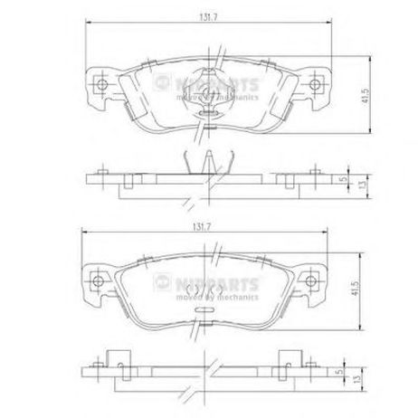 фото Nipparts J3619000 Колодки тормозные дисковые Nipparts J3619000 Колодки тормозные дисковые