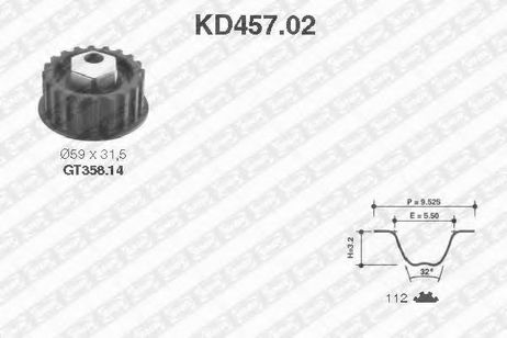 фото SNR KD457.02 Комплект ремня ГРМ SNR KD457.02 Комплект ремня ГРМ