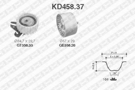 фото SNR KD458.37 Комплект ремня ГРМ SNR KD458.37 Комплект ремня ГРМ