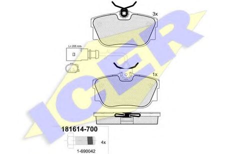 Icer 181614-700 Колодки тормозные дисковые | зад |