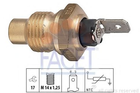 фото Facet 7.3007 Датчик температуры охлаждающей жидкости Facet 7.3007 Датчик температуры охлаждающей жидкости