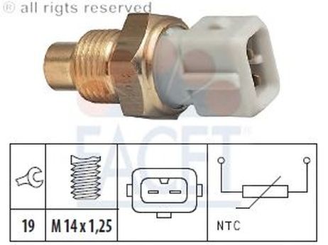 фото Facet 7.3100 Датчик температуры охлаждающей жидкости Facet 7.3100 Датчик температуры охлаждающей жидкости