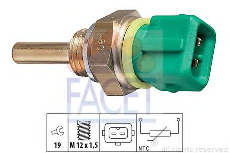 фото Facet 7.3148 Датчик температуры охлаждающей жидкости Facet 7.3148 Датчик температуры охлаждающей жидкости