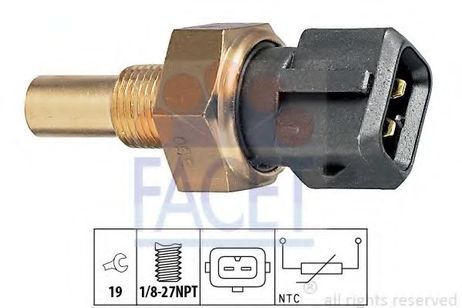 фото Facet 7.3165 Датчик температуры охлаждающей жидкости Facet 7.3165 Датчик температуры охлаждающей жидкости
