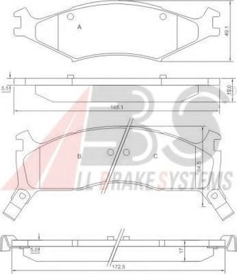 фото ABS 37043 Колодки тормозные дисковые ABS 37043 Колодки тормозные дисковые