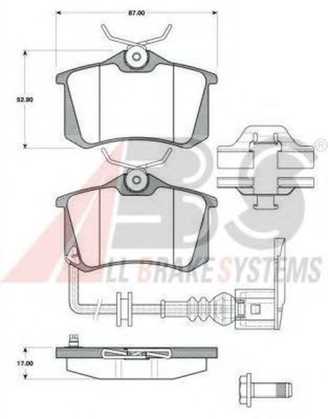 ABS 37334 Колодки тормозные дисковые | зад |