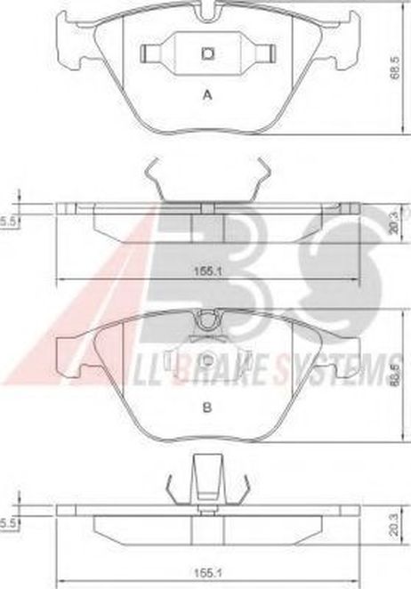 фото ABS 37346 Колодки тормозные дисковые | перед | ABS 37346 Колодки тормозные дисковые | перед |