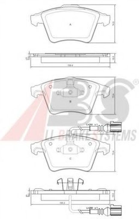 фото ABS 37416 Колодки тормозные дисковые | перед | ABS 37416 Колодки тормозные дисковые | перед |