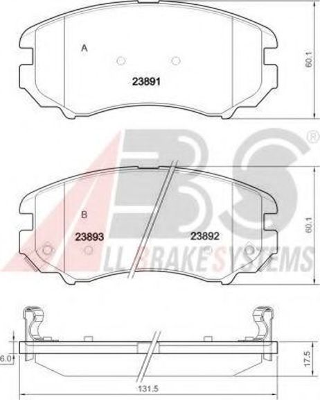фото ABS 37423 Колодки тормозные дисковые | перед | ABS 37423 Колодки тормозные дисковые | перед |