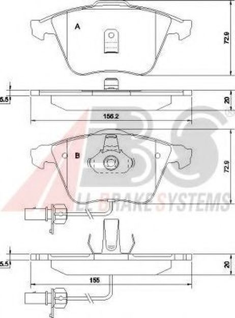 фото ABS 37425 Колодки тормозные дисковые | перед | ABS 37425 Колодки тормозные дисковые | перед |